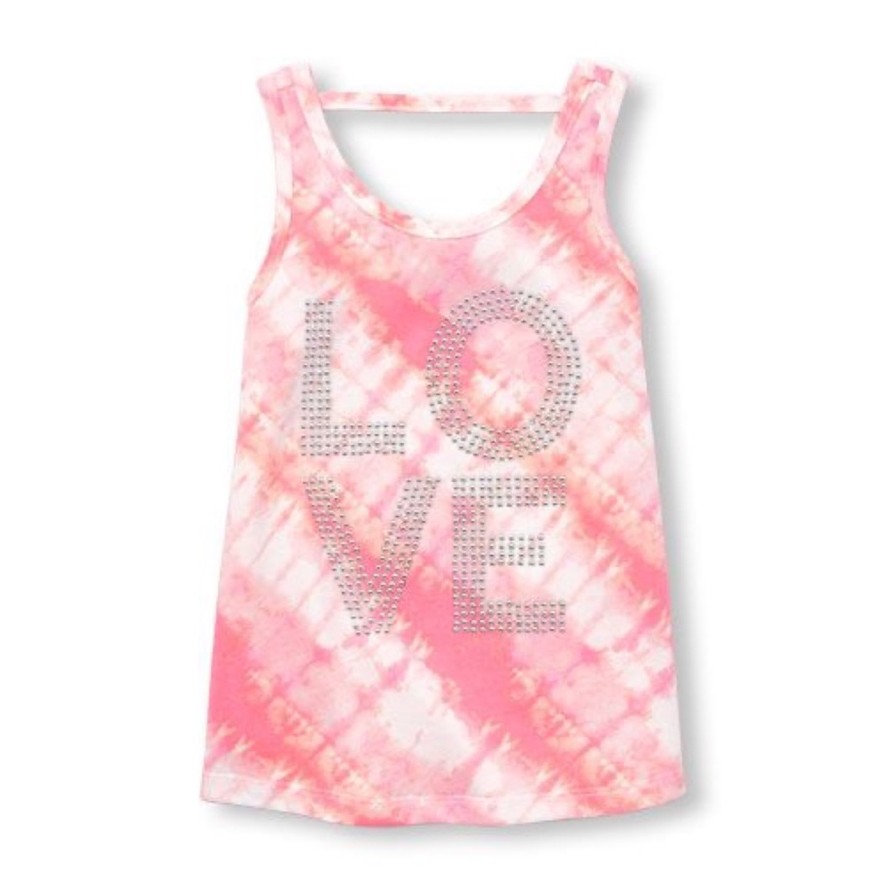🌸4 for $16🌸 Pink Tie Dye Studded Tank Top